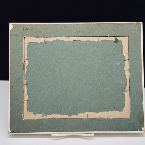 Vintage 1950s Wooden Textured Picture Fraame White Gray 8.5x6.5 - Picture 7 of 11